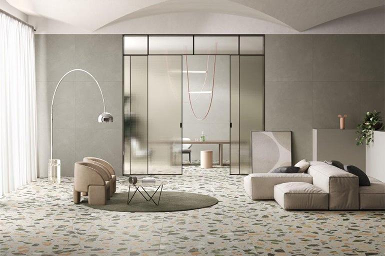 Resincrete - Un sottile tocco di audace creatività Resincrete - Un sottile tocco di audace creatività Look metropolitano con un’anima giocosa e colorata, quello della linea di piastrelle VitrA Resincrete, progettata per suscitare emozioni negli spazi abitativi urbani attraverso un utilizzo consapevole dei colori. La texture del cemento si fonde con la resina in una miriade di varianti cromatiche.