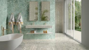 VERSACE CERAMICS Collezione Gemstone Diamante , Foulard Diamante, Onyx Green, Megabarocco Diamante