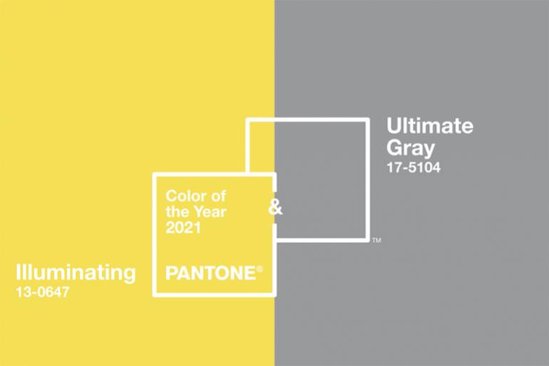PANTONE 17-5104 Ultimate Gray e PANTONE 13-0647 Illuminating, colori dell'anno 2021